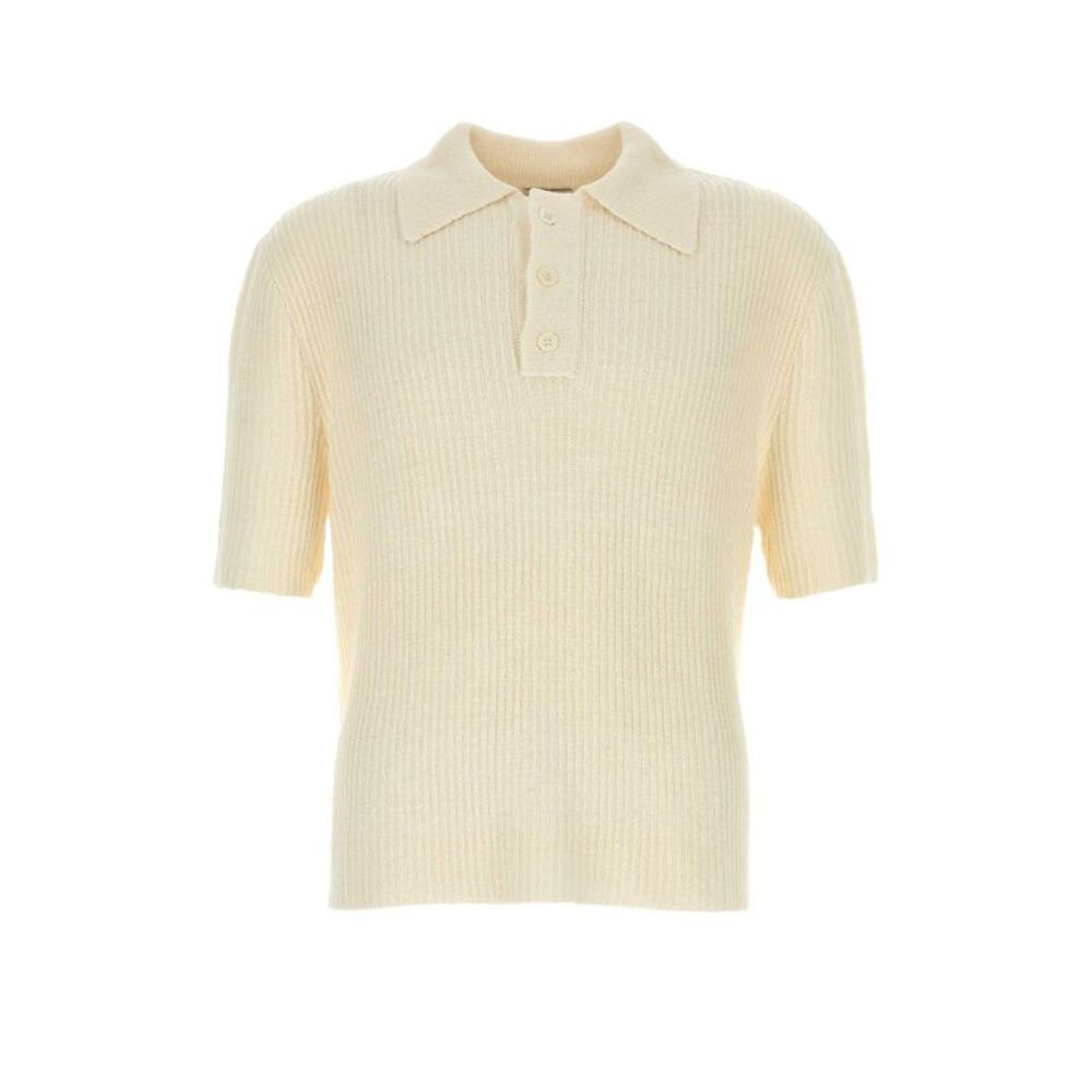Le Kasha Men Cream Linen Napoli Polo Shirt